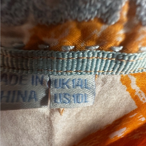 Boden Orange and White Sleeveless Button Down Top - Picture 5 of 9